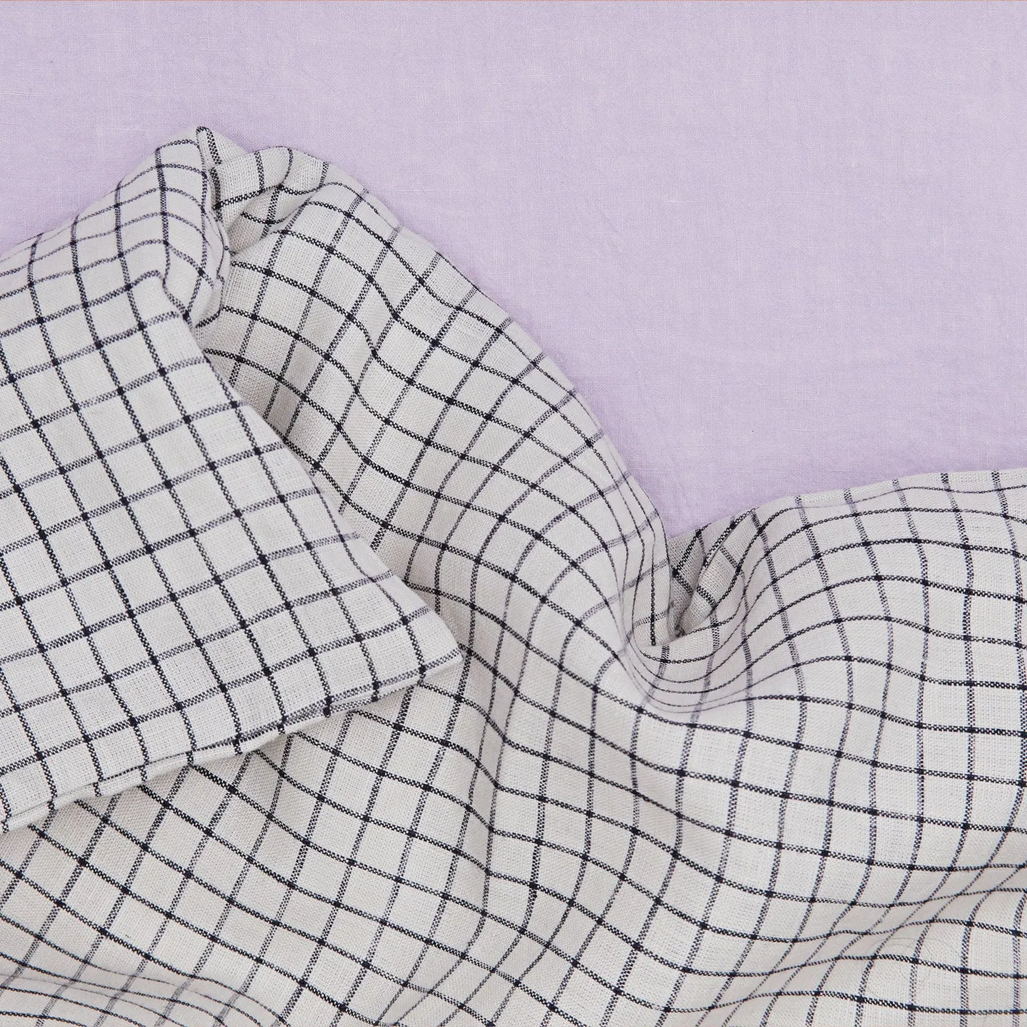 Checked Linen Duvet Cover