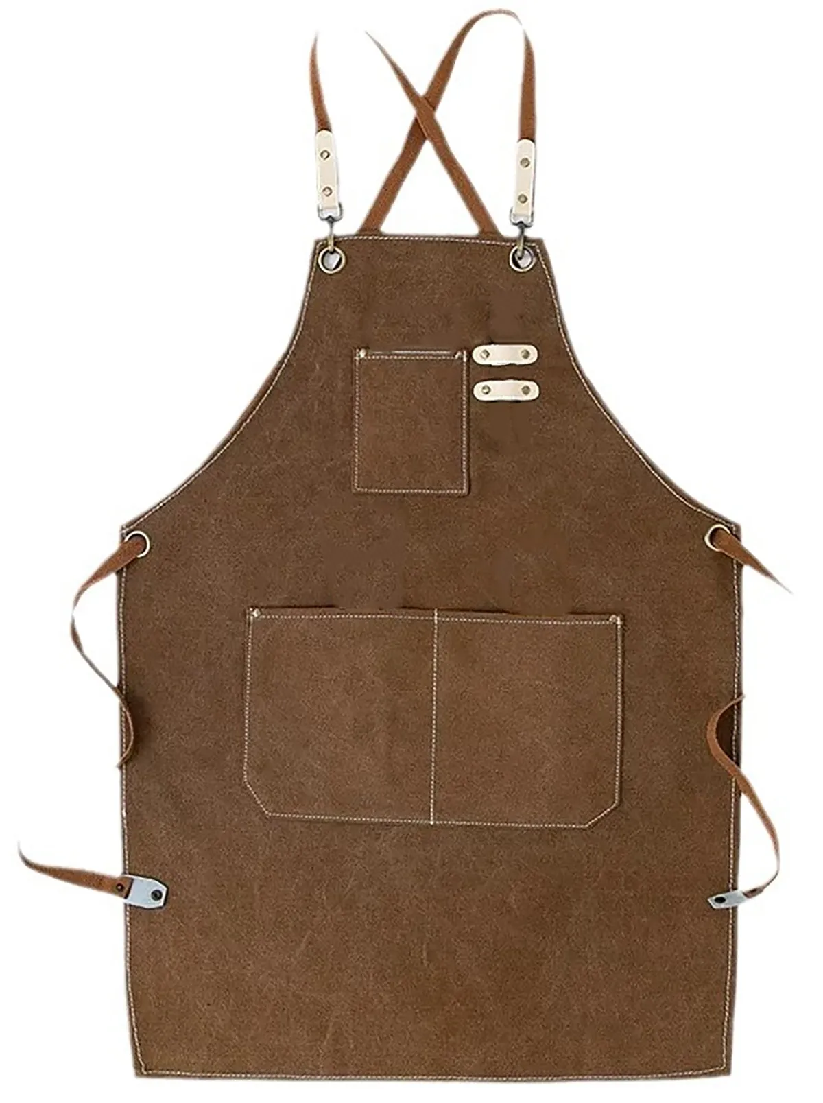 Chef Aprons Canvas Cross Back Premium : Stylish Unisex Design with Spacious Pockets