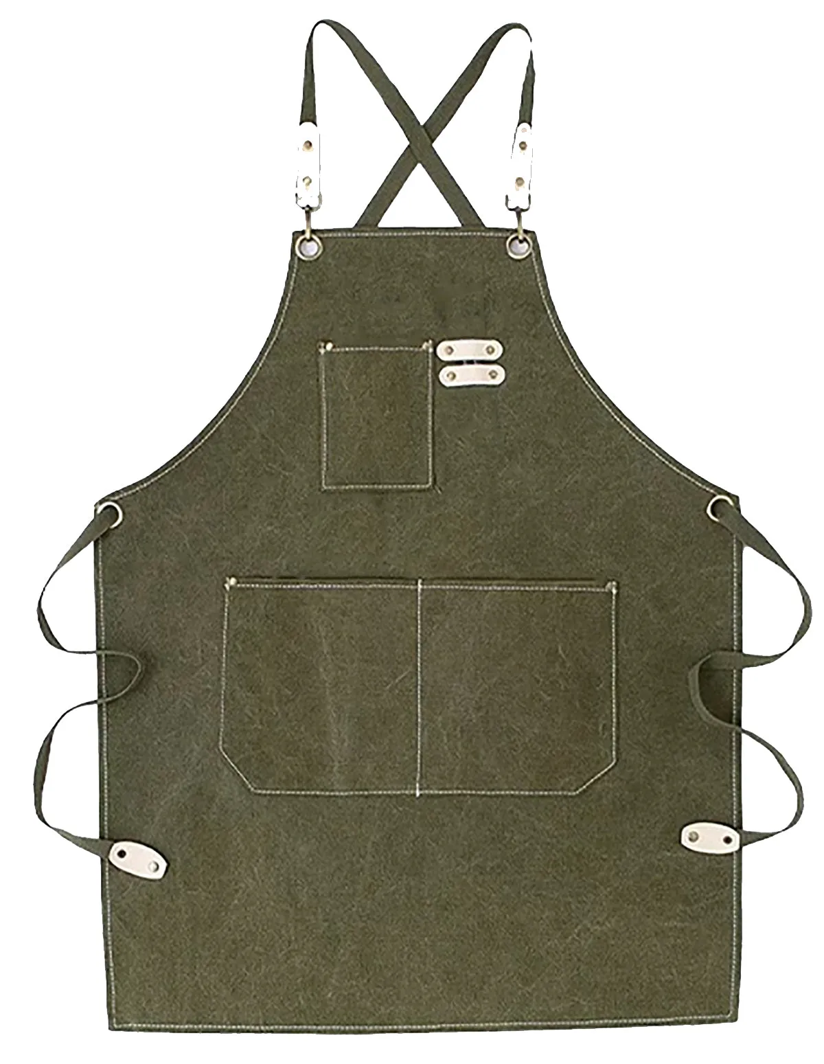 Chef Aprons Canvas Cross Back Premium : Stylish Unisex Design with Spacious Pockets