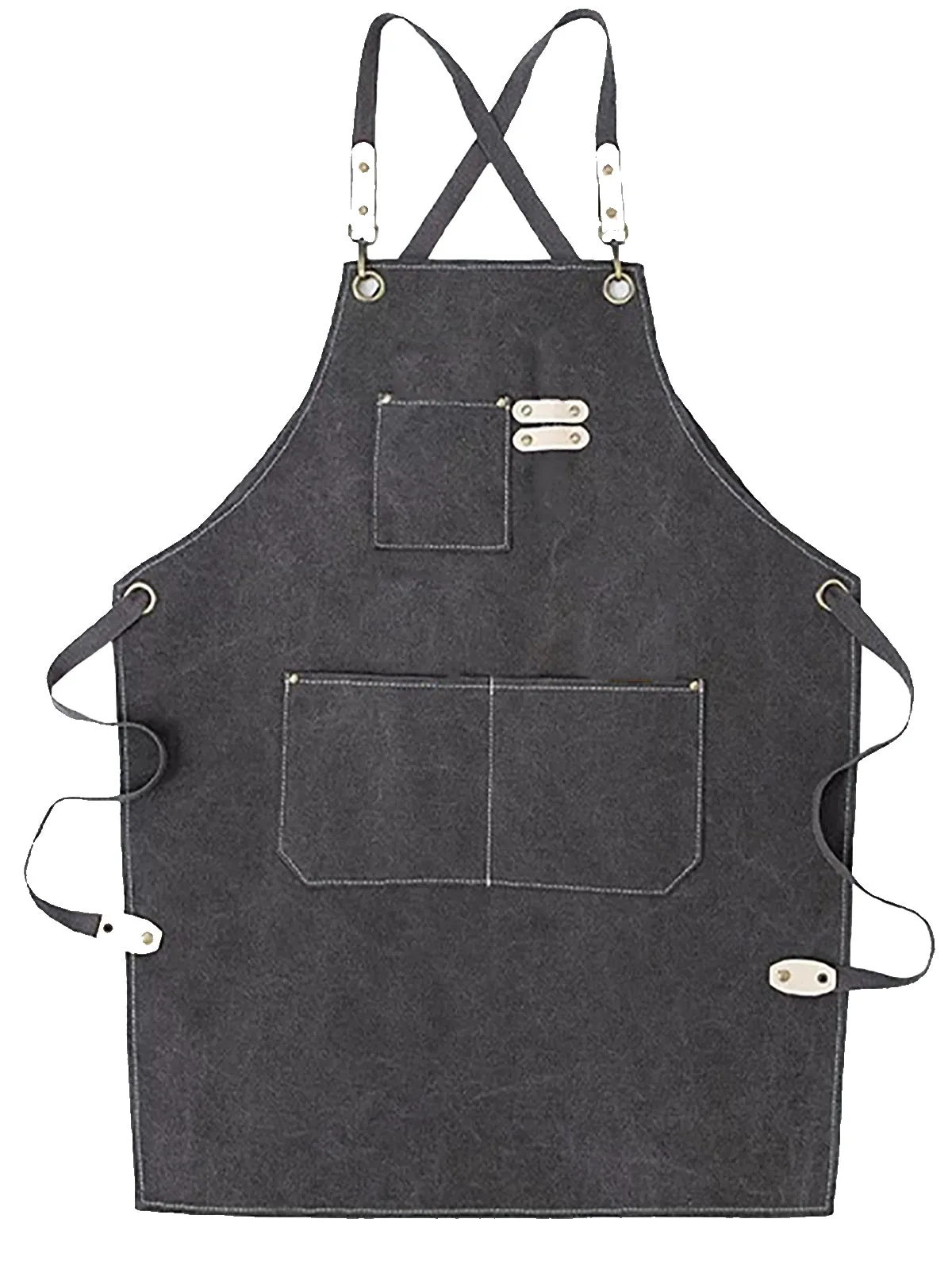 Chef Aprons Canvas Cross Back Premium : Stylish Unisex Design with Spacious Pockets