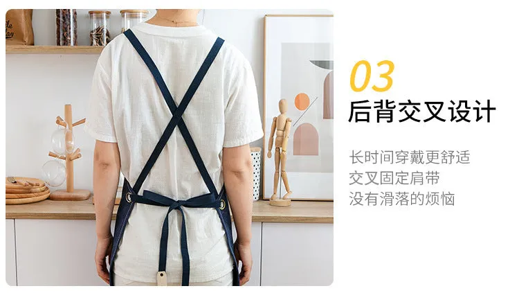 Chef Aprons Canvas Cross Back Premium : Stylish Unisex Design with Spacious Pockets