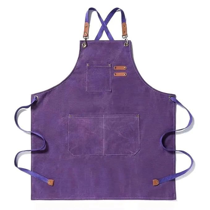 Chef Aprons Canvas Cross Back Premium : Stylish Unisex Design with Spacious Pockets