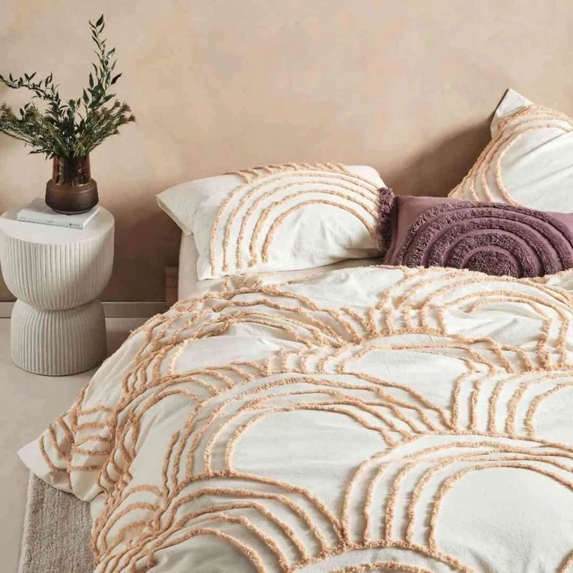 Circular Tufted Duvet Cover Set