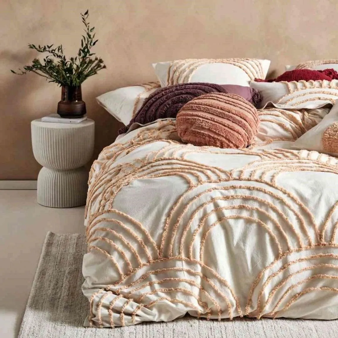 Circular Tufted Duvet Cover Set