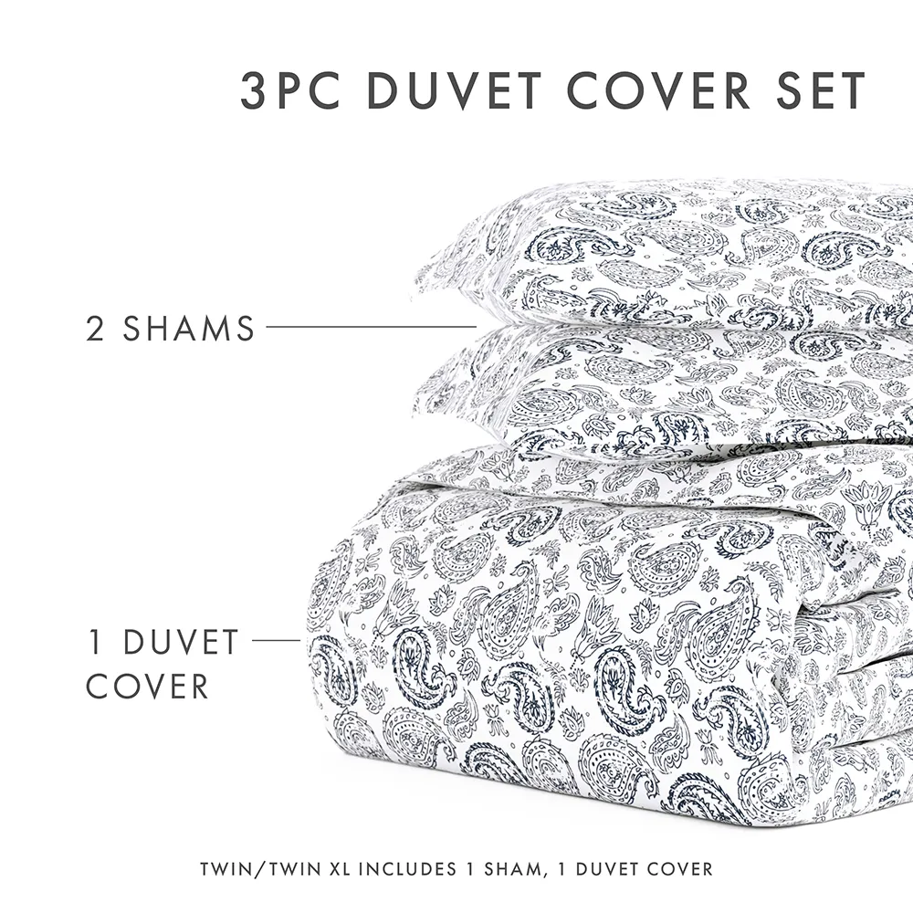 Coarse Paisley Pattern 3-Piece Duvet Cover Set