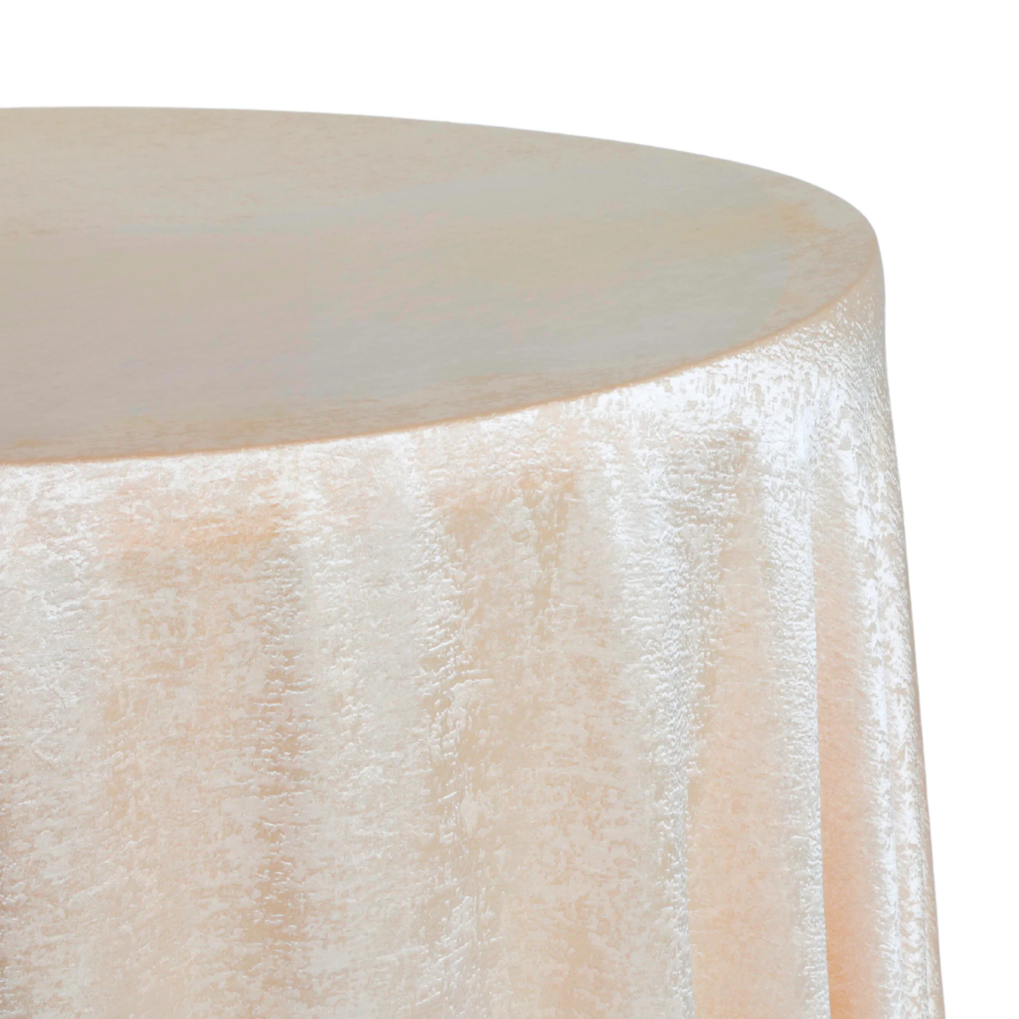 Crinkle Shimmer 120" Round Tablecloth - Champagne