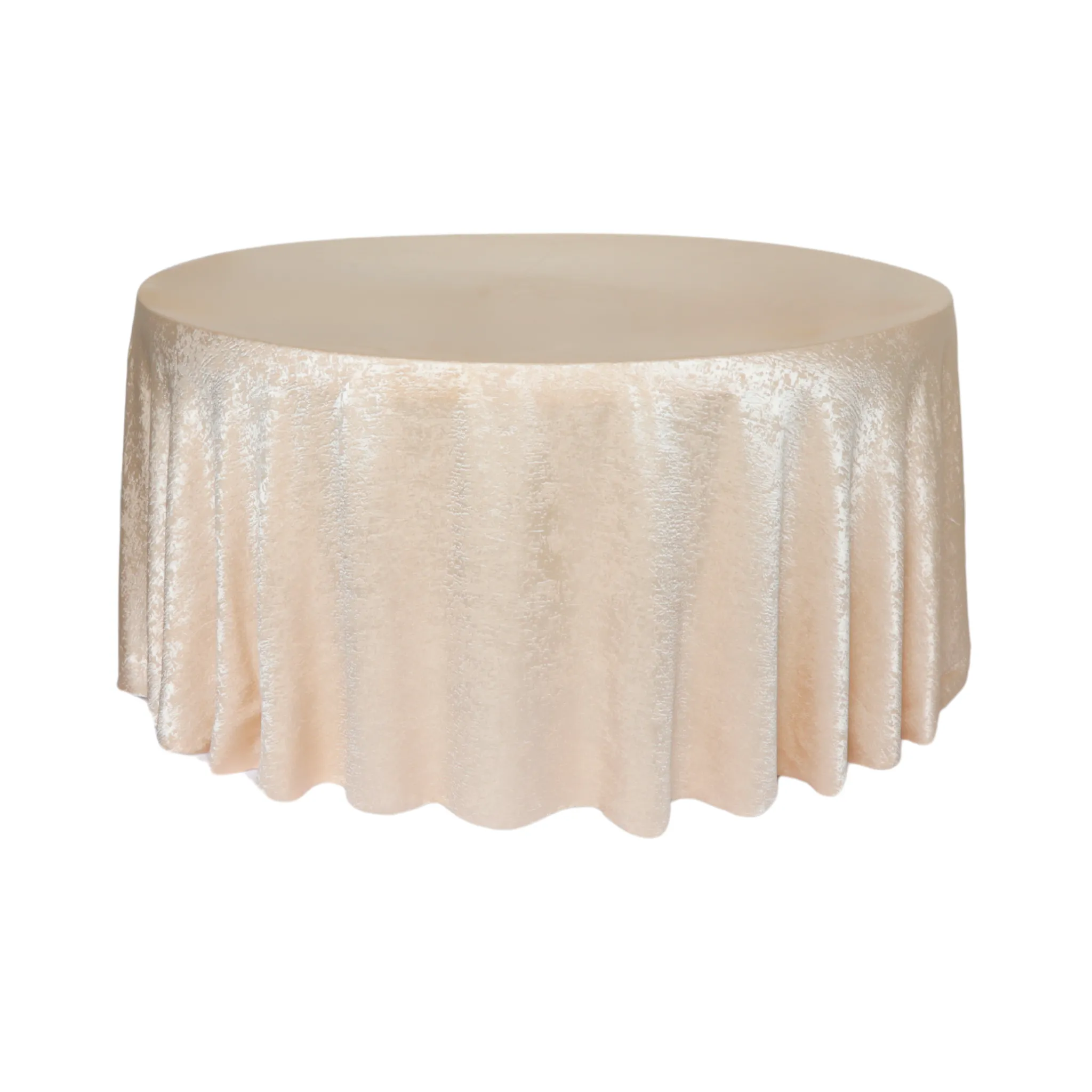 Crinkle Shimmer 120" Round Tablecloth - Champagne