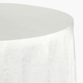 Crinkle Shimmer 120" Round Tablecloth - Light Ivory/Off White