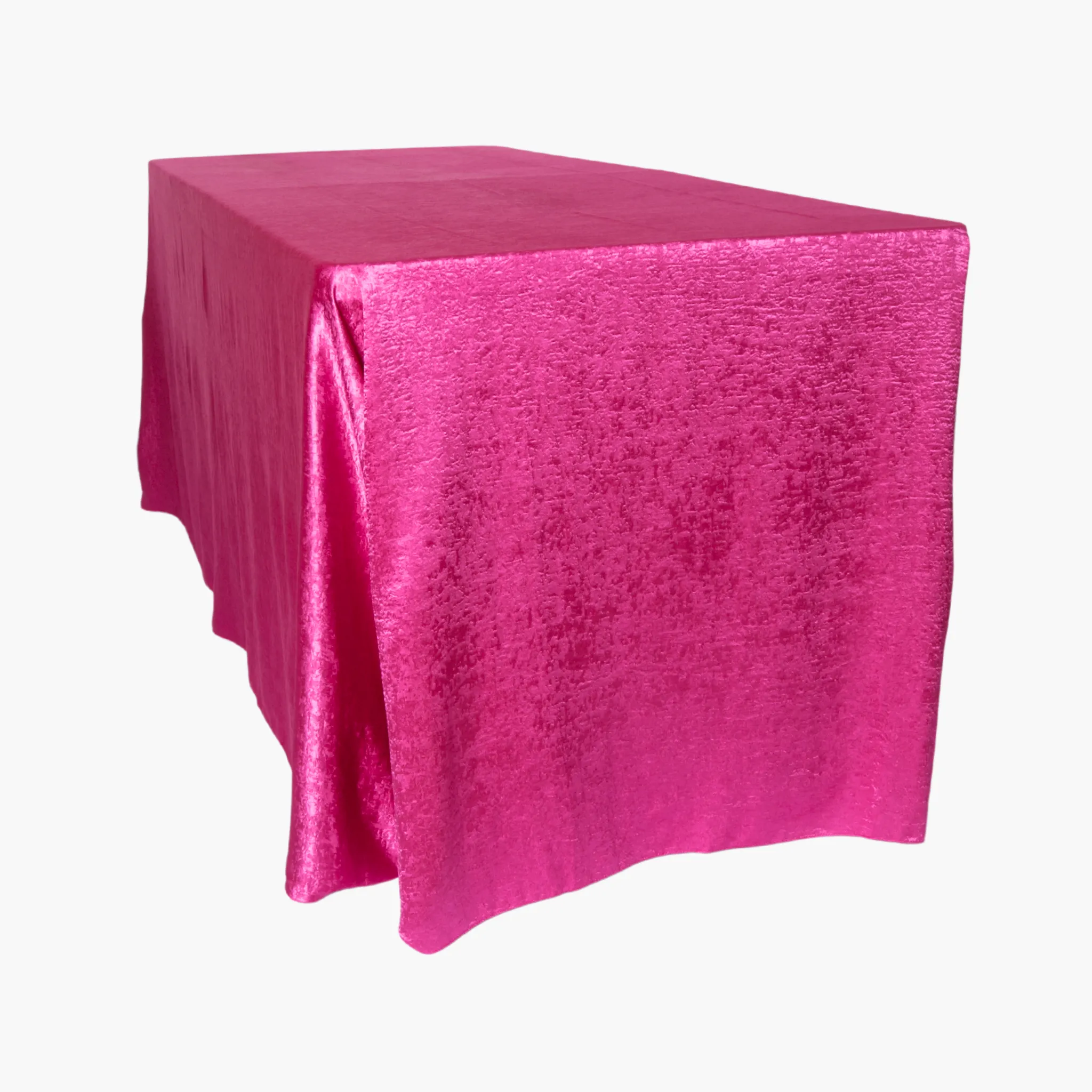 Crinkle Shimmer 90"x132" Rectangular Tablecloth - Fuchsia