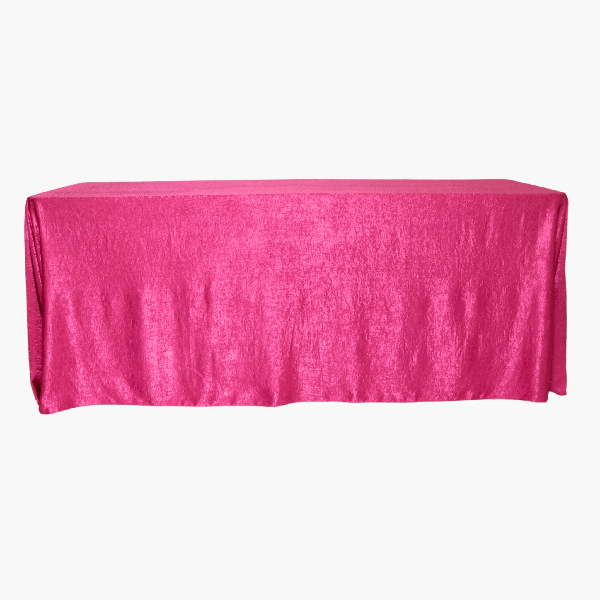 Crinkle Shimmer 90"x132" Rectangular Tablecloth - Fuchsia