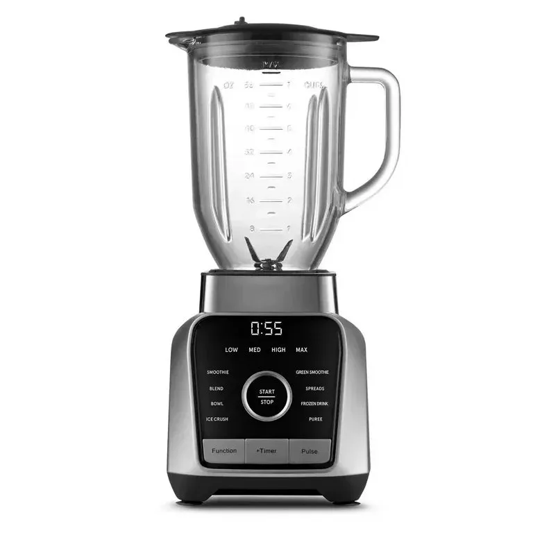 Digital Blender with 8 Total Blend Programs, 4 Speeds & Round-Plated Tamper Gray ( Slightly Damaged Box)