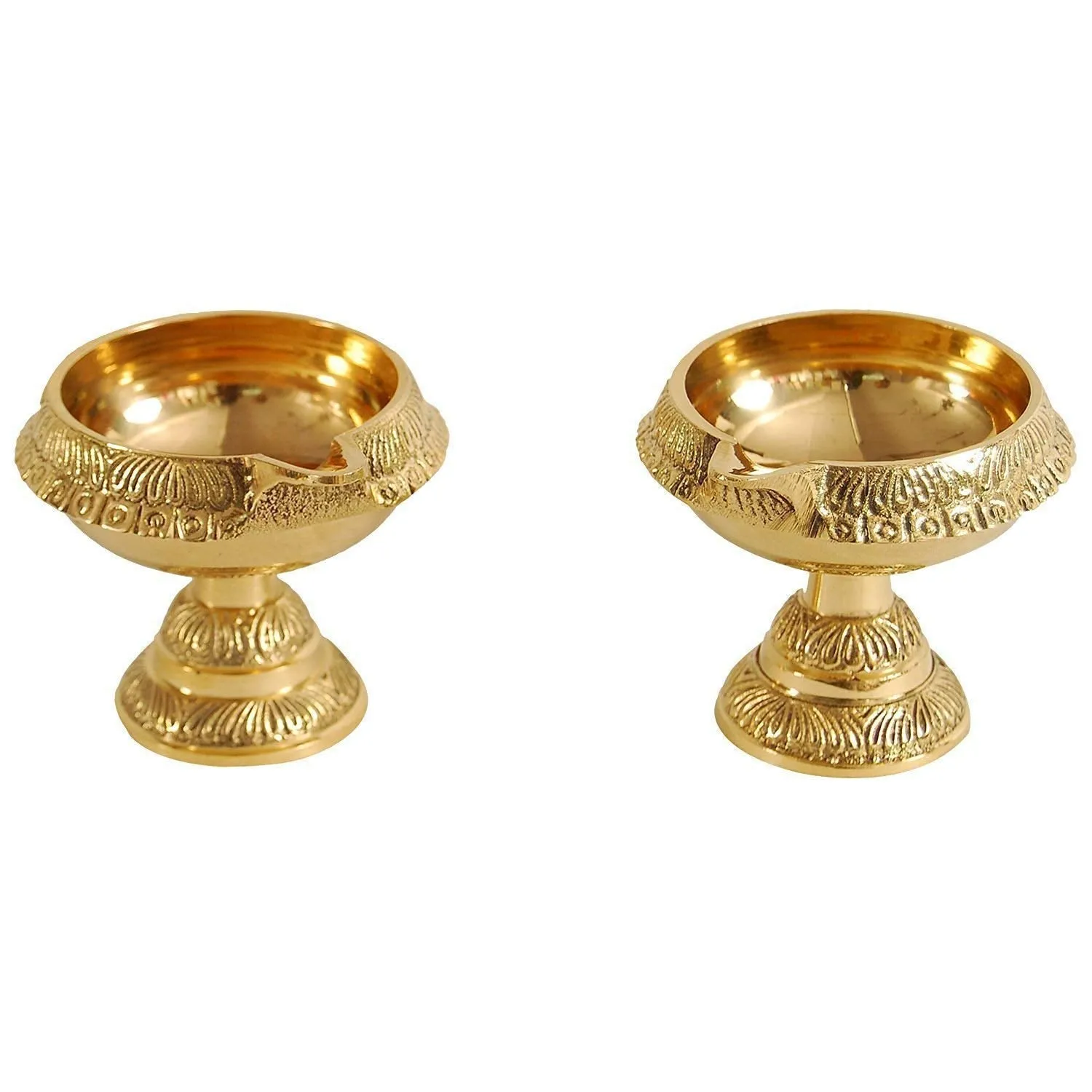 DreamKraft Brass Diwali Kuber Deepak On Stand (Diya Oil Lamp) For Puja Home Décor (Set of 2)