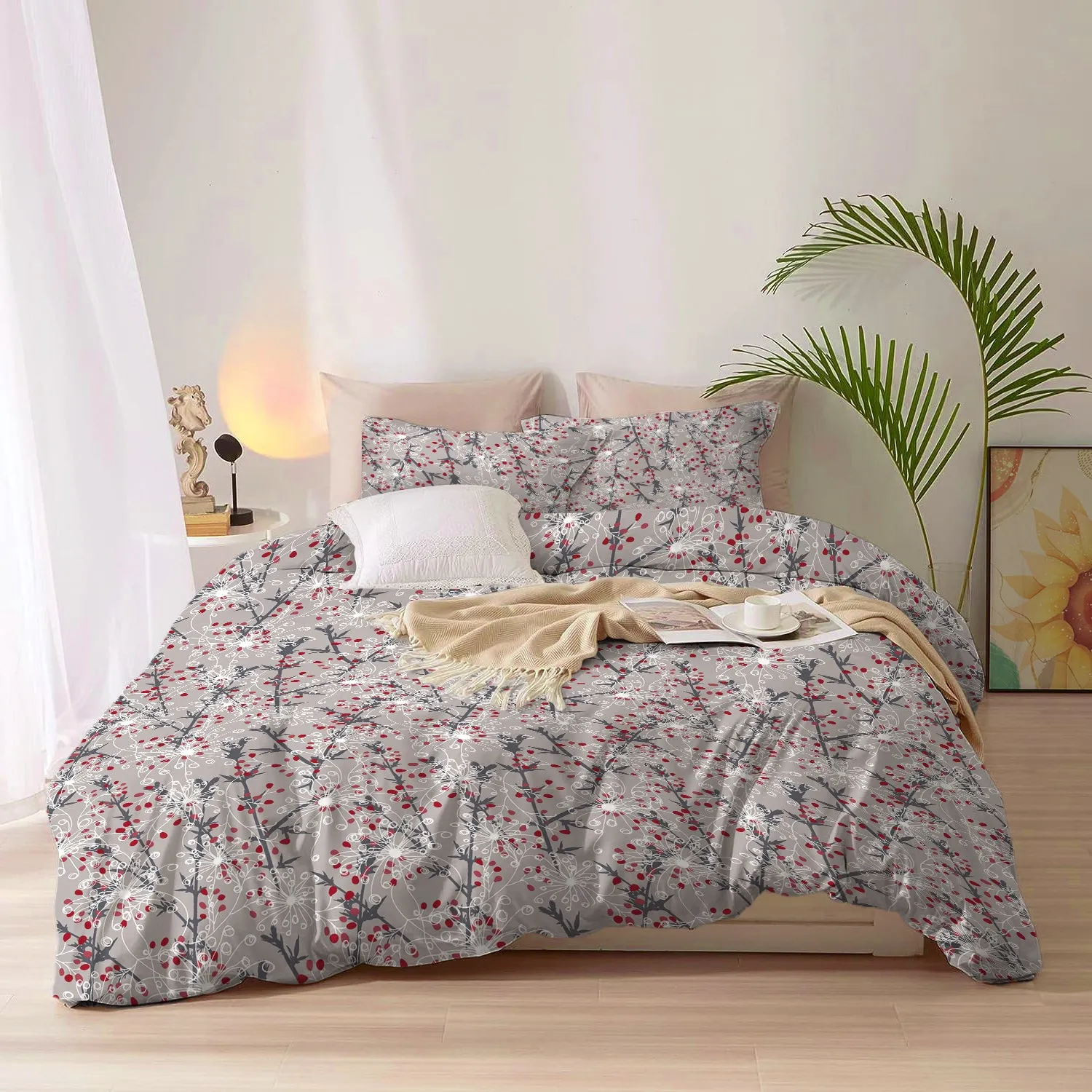 Duvet Cover 4 piece set Queen size High quality 220x240 duvet cover with Fitted sheet and pillow cases Midnight Garden