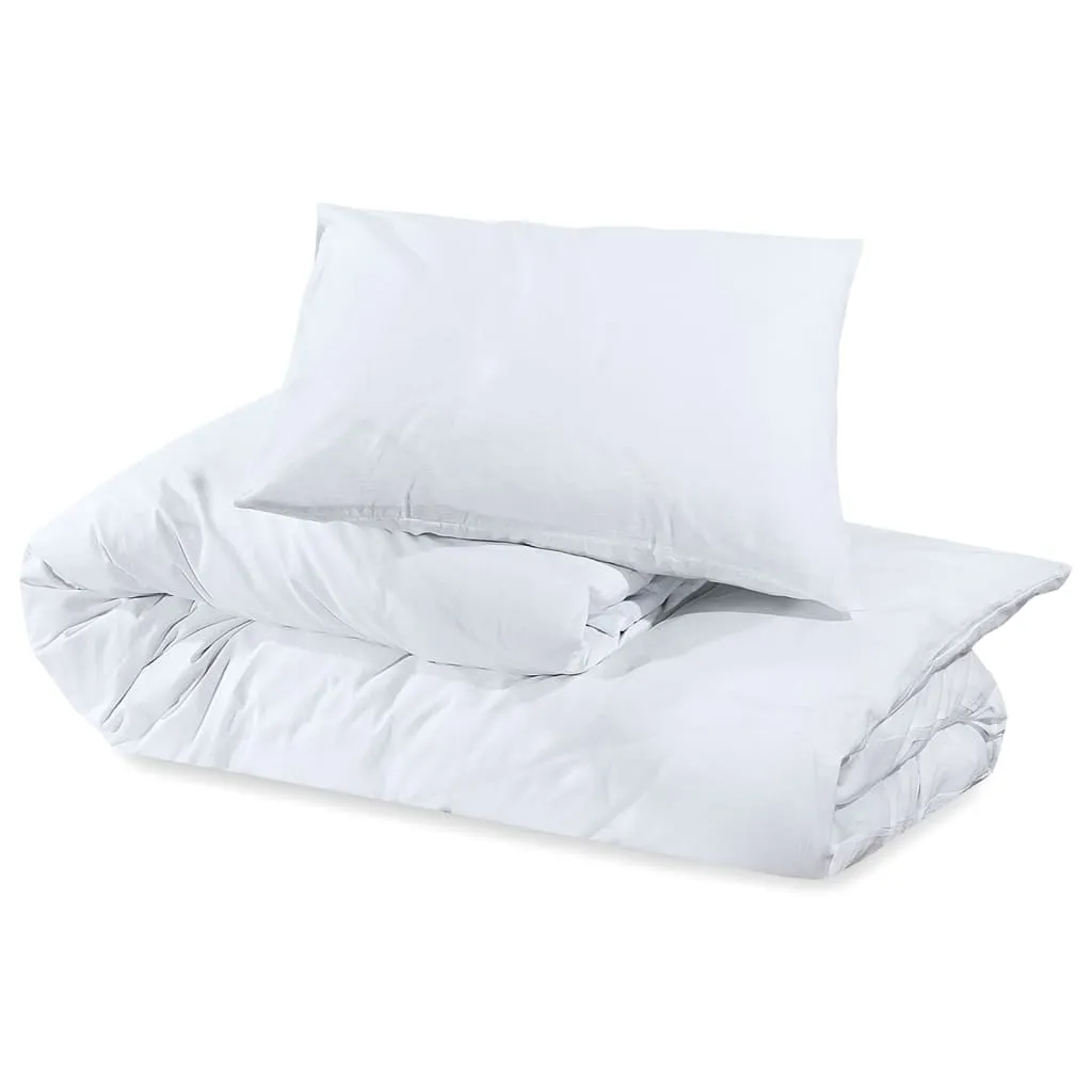 Duvet Cover Set White 260x220 cm Cotton