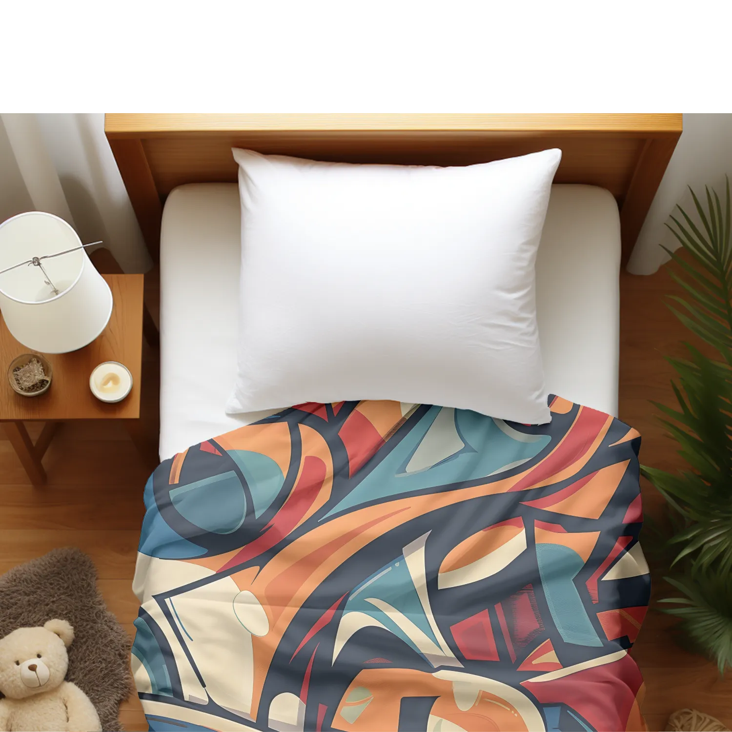 Duvet cover with matching Pillow cases | Luxury Bedding set | Twin, Queen, King Sizes | Abstract Urban Graffiti