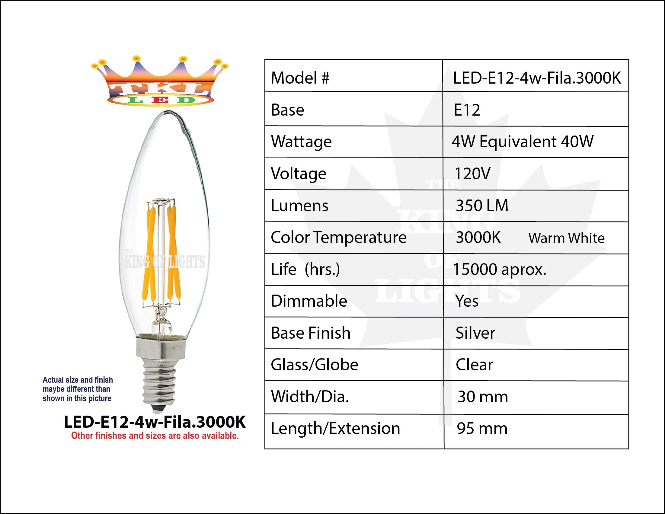 E12-4W LED-3K