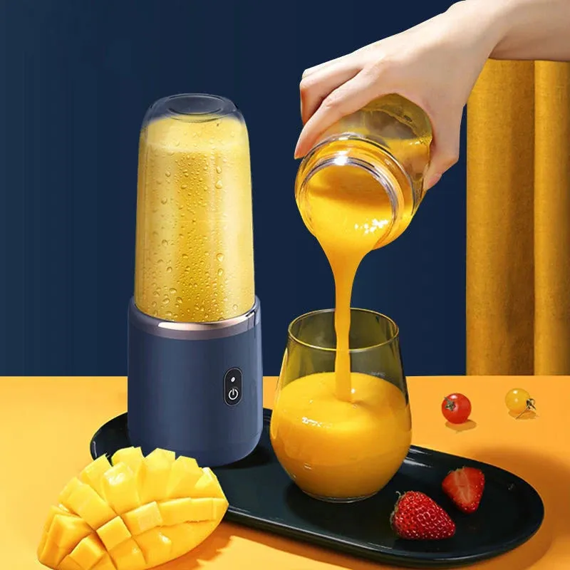 Electric Blender Juicer Portable Fruit Milkshake Cup Juicer 6 Blades Mini Automatic Strawberry Mango Smoothie Blender Machine