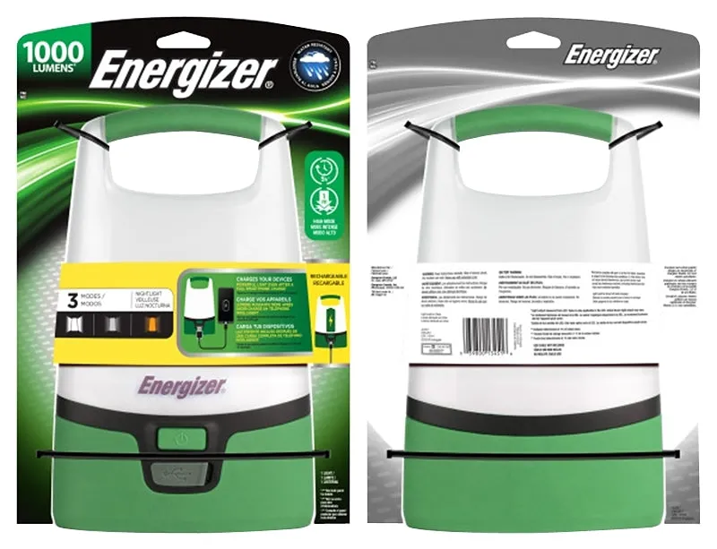 Energizer ENALUR7 Rechargeable Lantern, Lithium-Ion Battery, LED Lamp, Green :CD: QUANTITY: 1