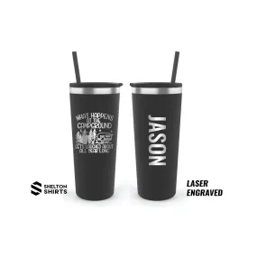 Engraved Black Funny Camping Tumbler