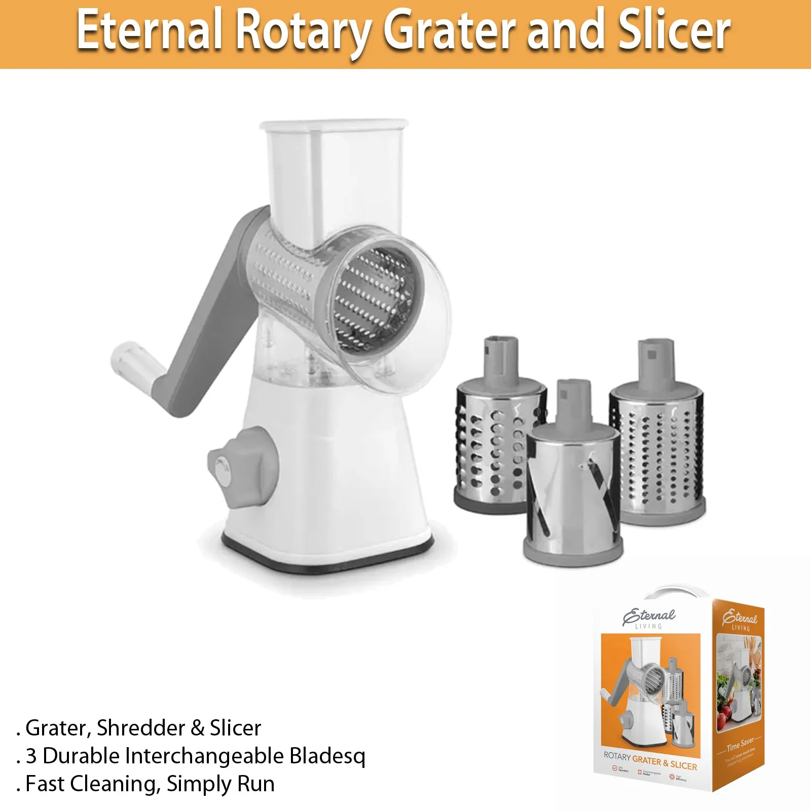 Eternal Rotary Grater and Slicer - Precision Cutting Made Simple