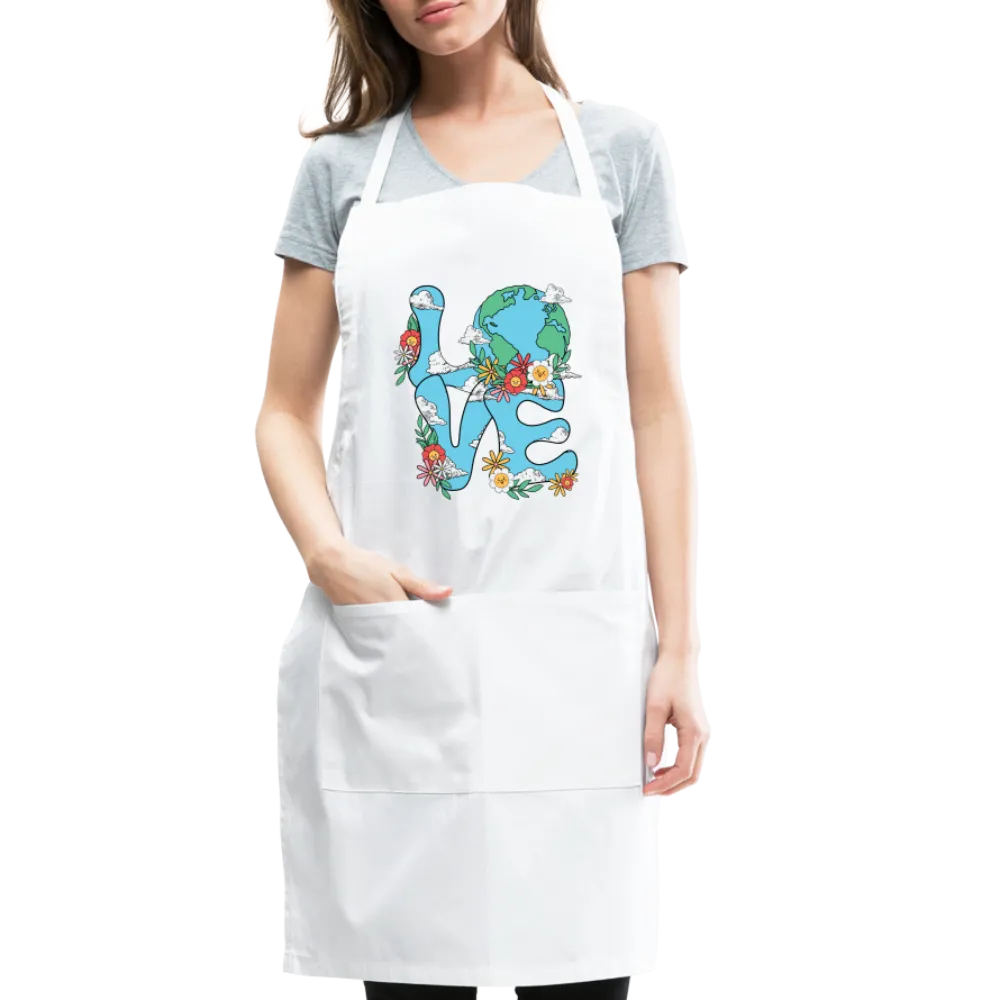 Floral LOVE Earth Day Adjustable Apron