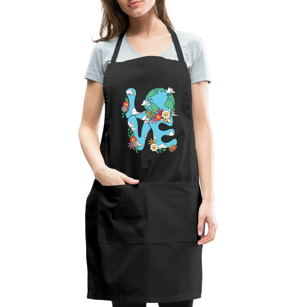 Floral LOVE Earth Day Adjustable Apron