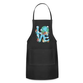 Floral LOVE Earth Day Adjustable Apron