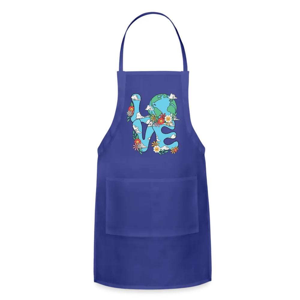 Floral LOVE Earth Day Adjustable Apron