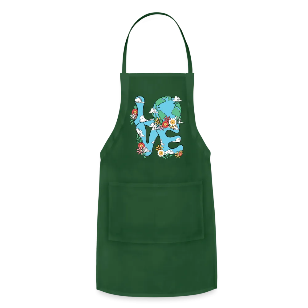 Floral LOVE Earth Day Adjustable Apron