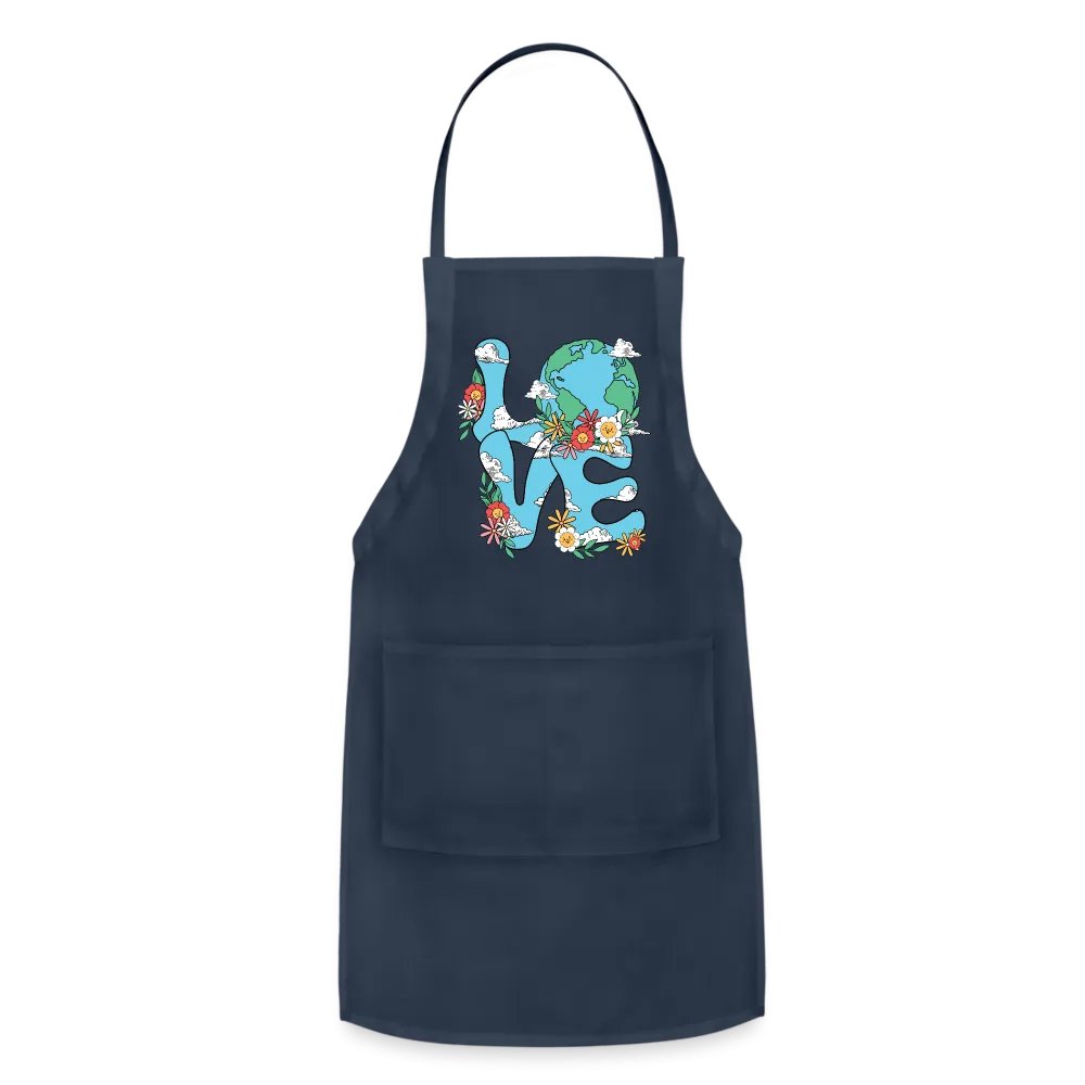 Floral LOVE Earth Day Adjustable Apron