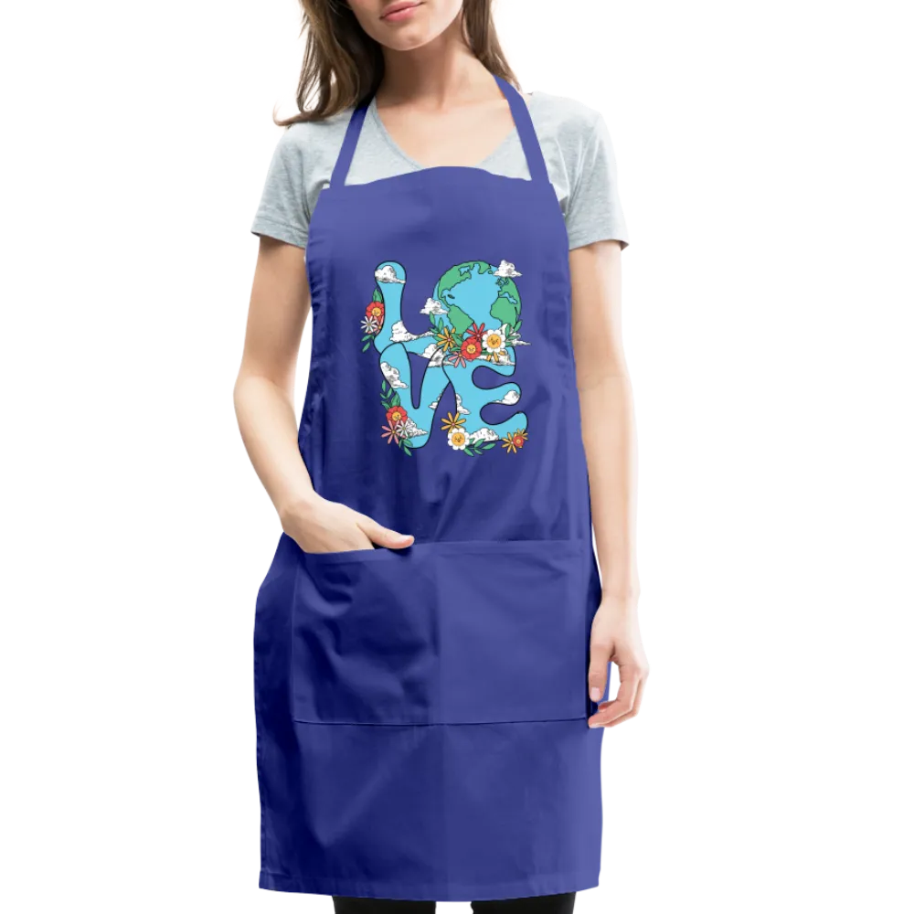 Floral LOVE Earth Day Adjustable Apron