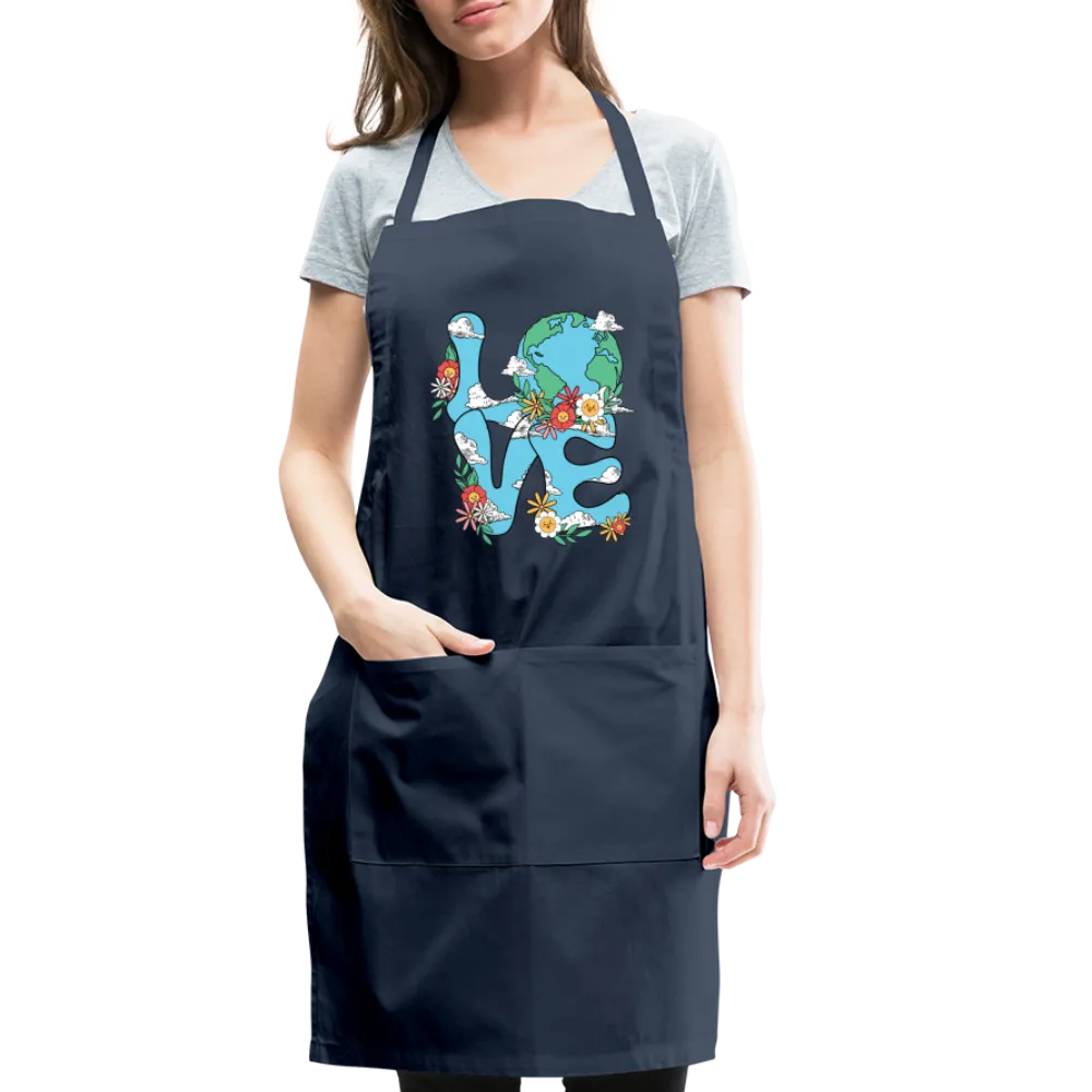 Floral LOVE Earth Day Adjustable Apron