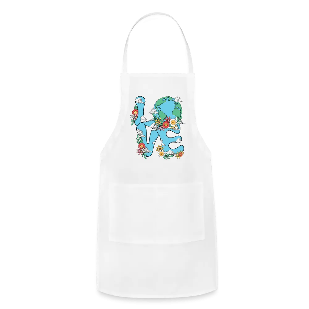 Floral LOVE Earth Day Adjustable Apron