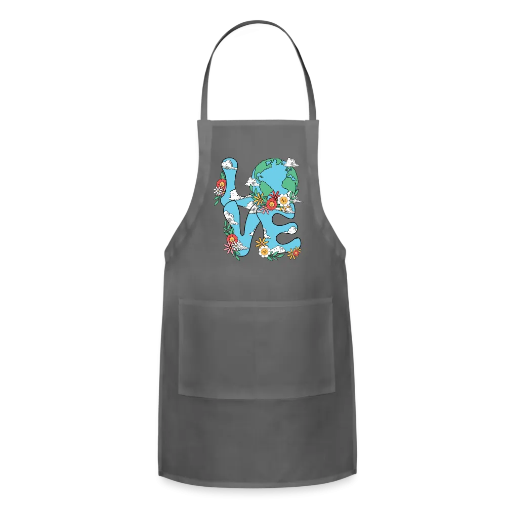 Floral LOVE Earth Day Adjustable Apron