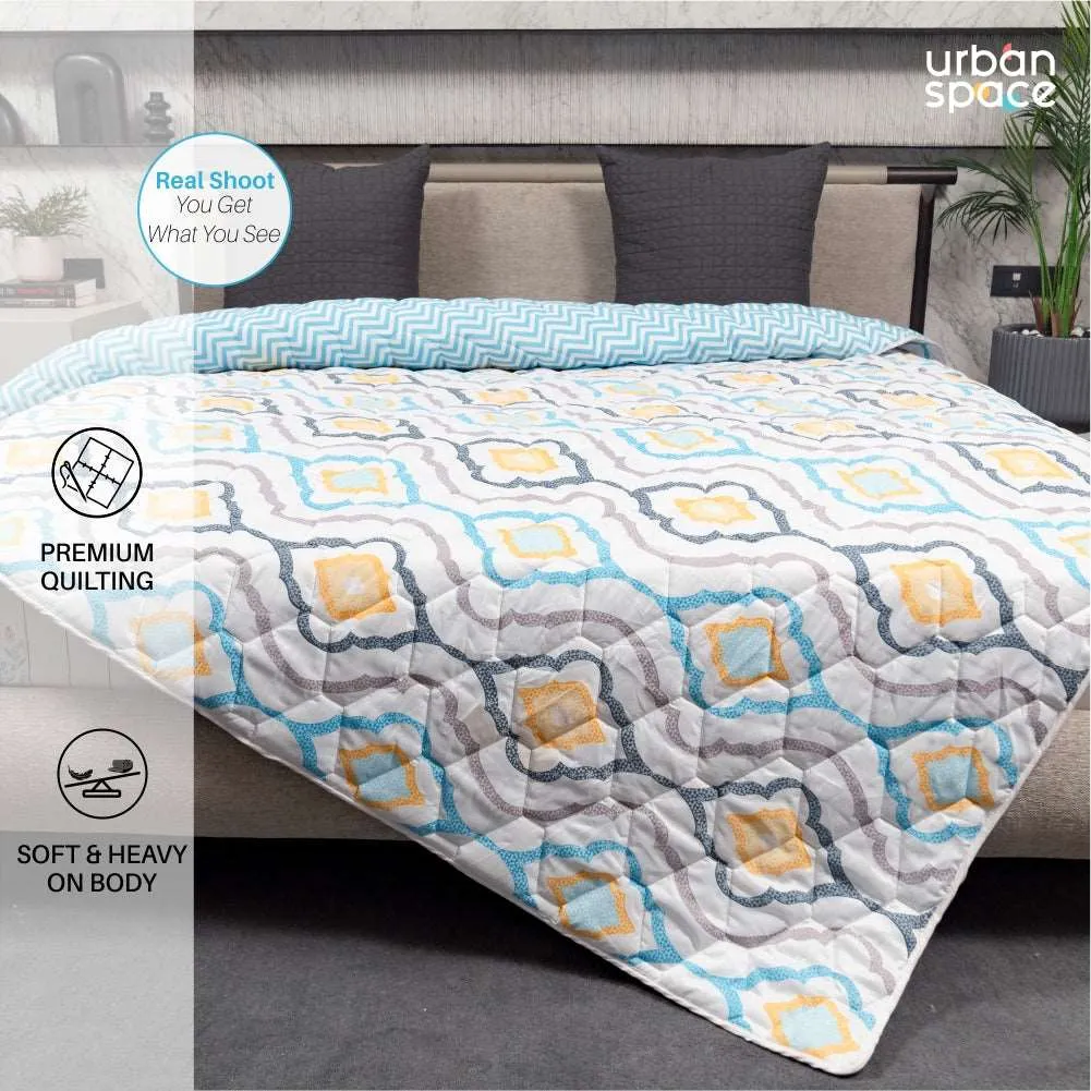 Fluffy & Heavy 200 GSM Microfiber Reversible Quilted Winter Comforters (Morocco-Single, Double)