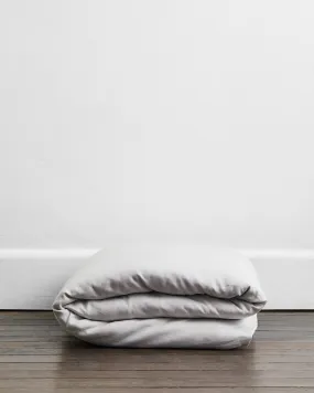 Fog 100% French Flax Linen Duvet Cover