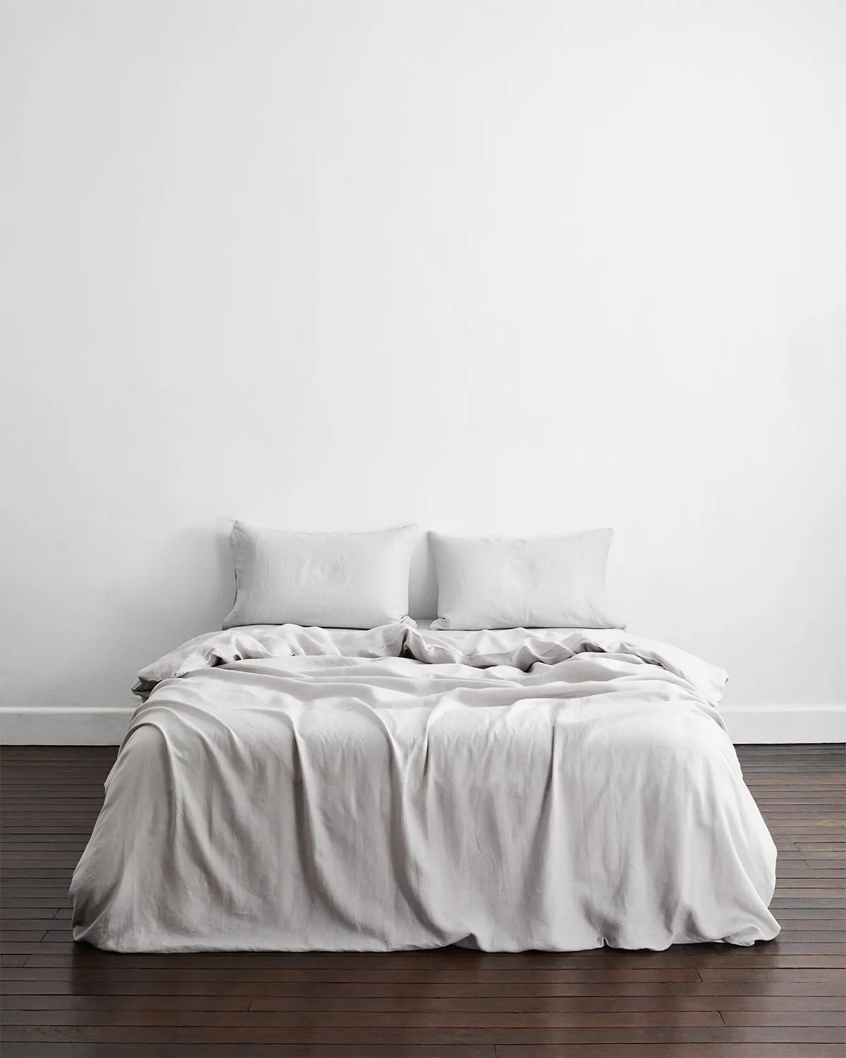 Fog 100% French Flax Linen Duvet Cover