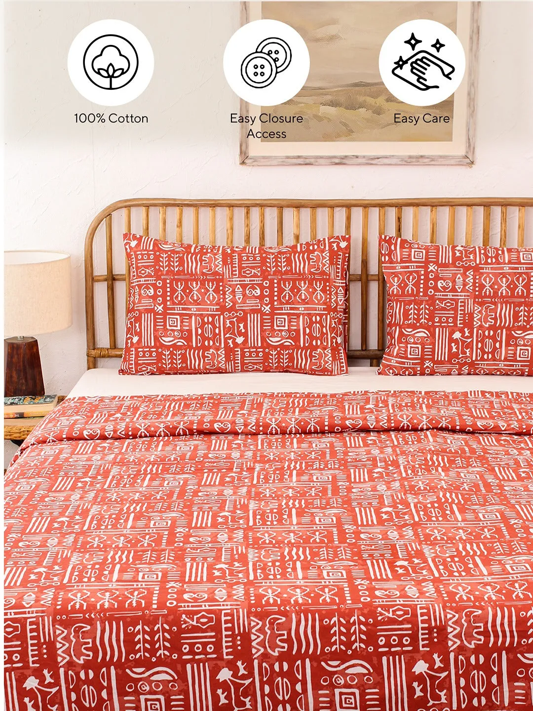 Gamathi Double Duvet Cover (Rust)