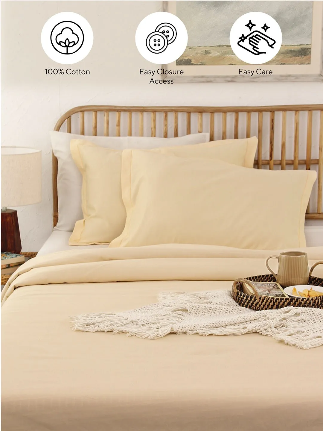 Ginger Single Duvet Cover (Beige)