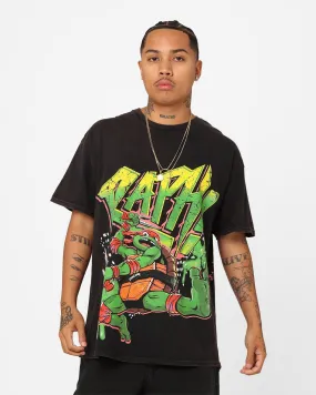 Goat Crew X Teenage Mutant Ninja Turtles Raphael Vintage T-Shirt Black Wash