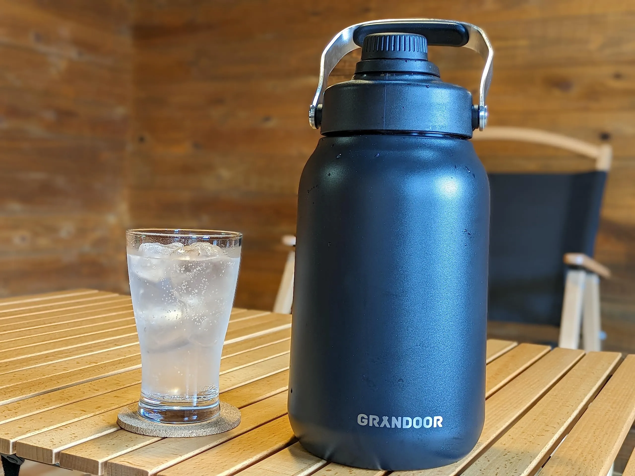 GRANDOOR Ice Jug, Half Gallon (1.9 L), Cold Insulated, Vacuum Insulated, Direct Drinking Water Bottle, Sports Bottle, Ice Container