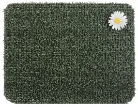 Grassworx Clean Machine Series 10372018 Door Mat, 24 in L, 18 in W, Rectangular, Daisy Pattern, Forest Green :EA: QUANTITY: 1