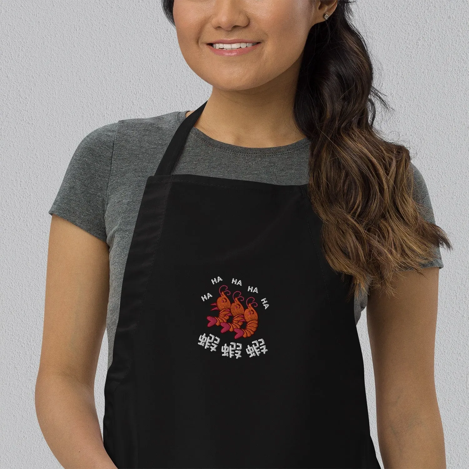 Ha Ha Ha (Shrimp) Embroidered Apron