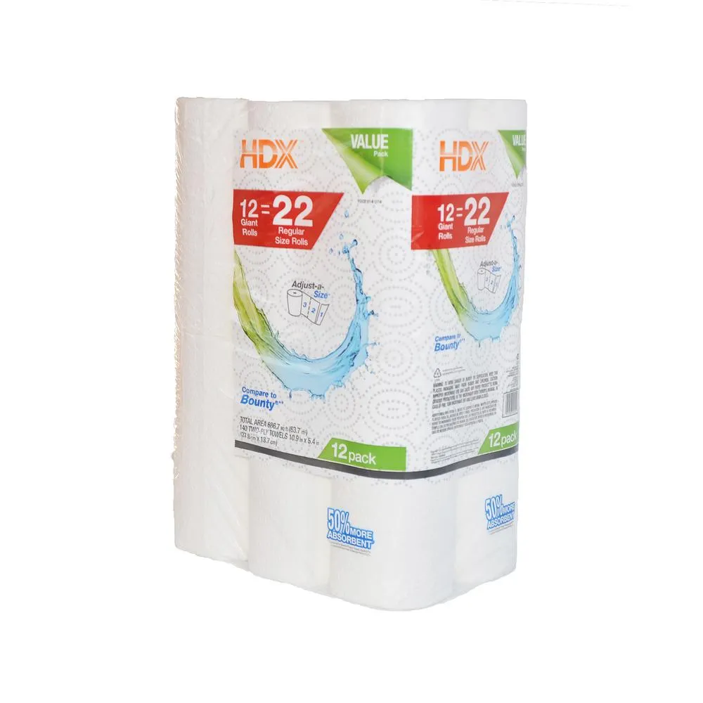 HDX Paper Towel 2-Ply (12 Rolls)