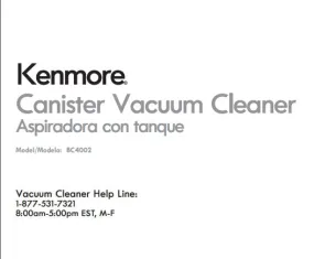 Kenmore Air Purifier User Manual Model-BC4002