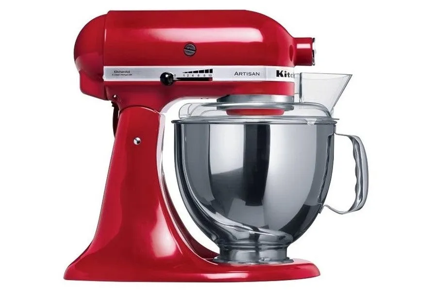 KitchenAid 5 Qt. Artisan Mixer 220V with Fresh Prep Slicer/Shredder Attachment 5KSM150FBEER Empire Red