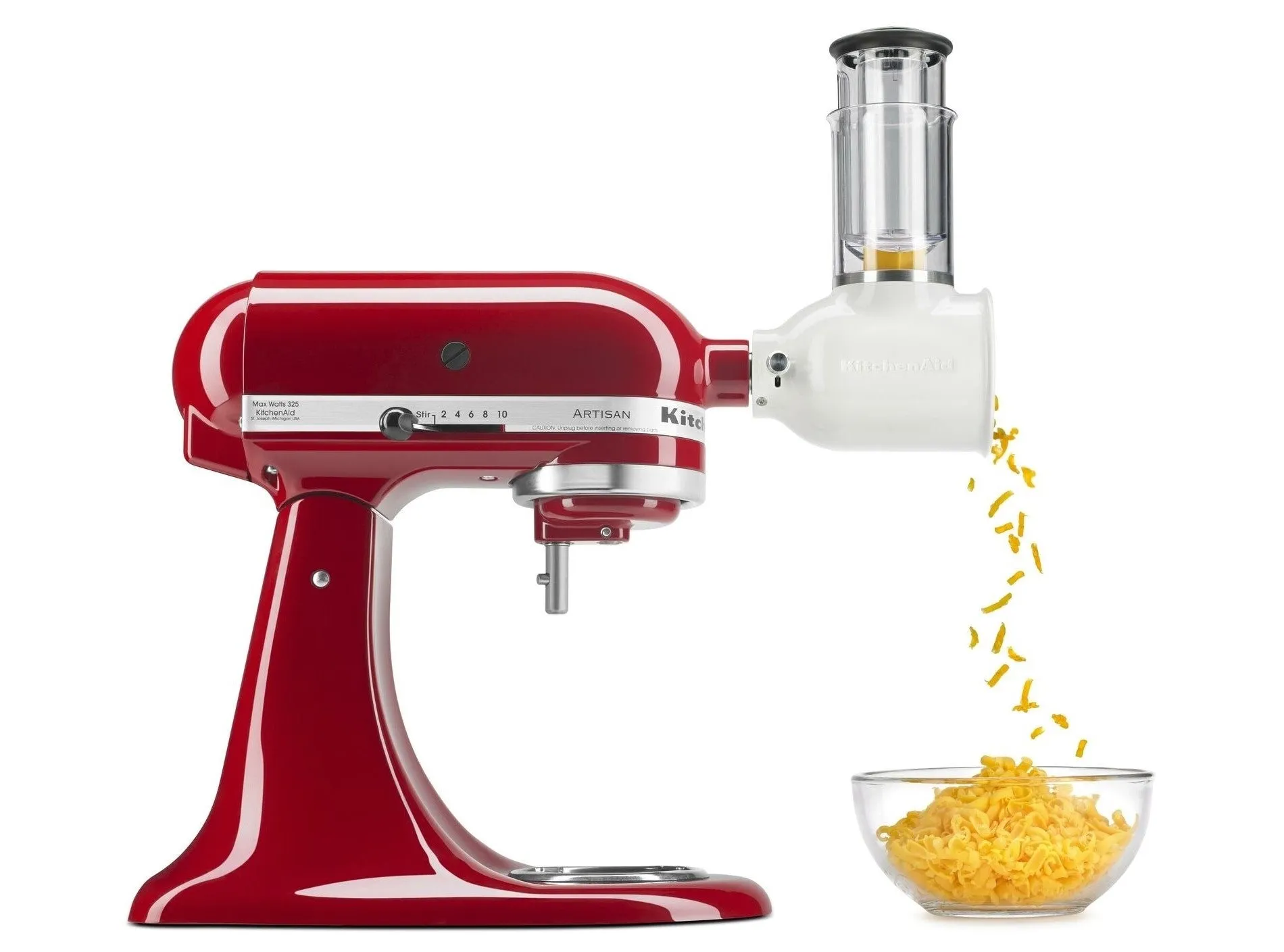 KitchenAid 5 Qt. Artisan Mixer 220V with Fresh Prep Slicer/Shredder Attachment 5KSM150FBEER Empire Red