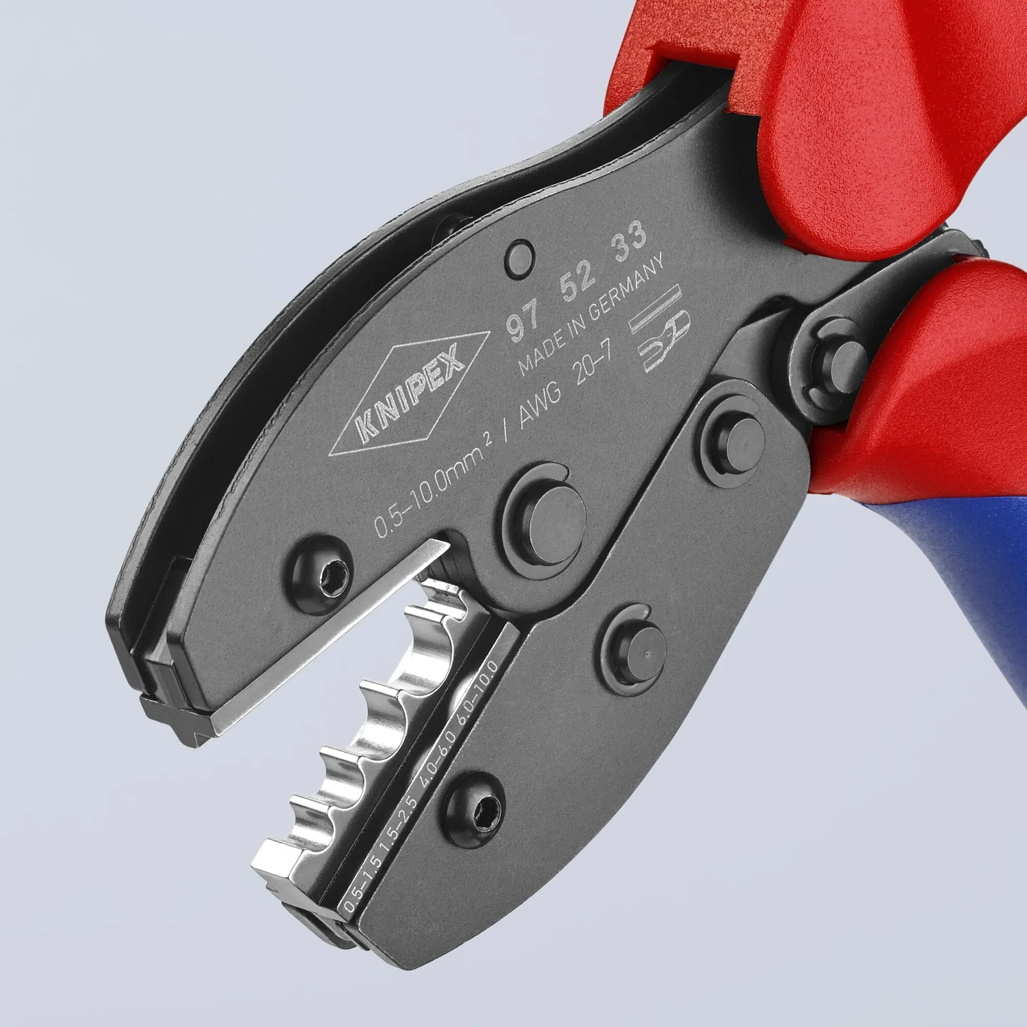 Knipex 97 52 33 8 1/2" Crimping Pliers For Non-insulated Crimp Terminals, Tube and Compression Cable Lugs