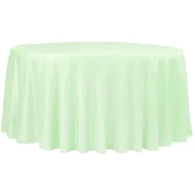 Lamour Satin 120" Round Tablecloth - Mint Green