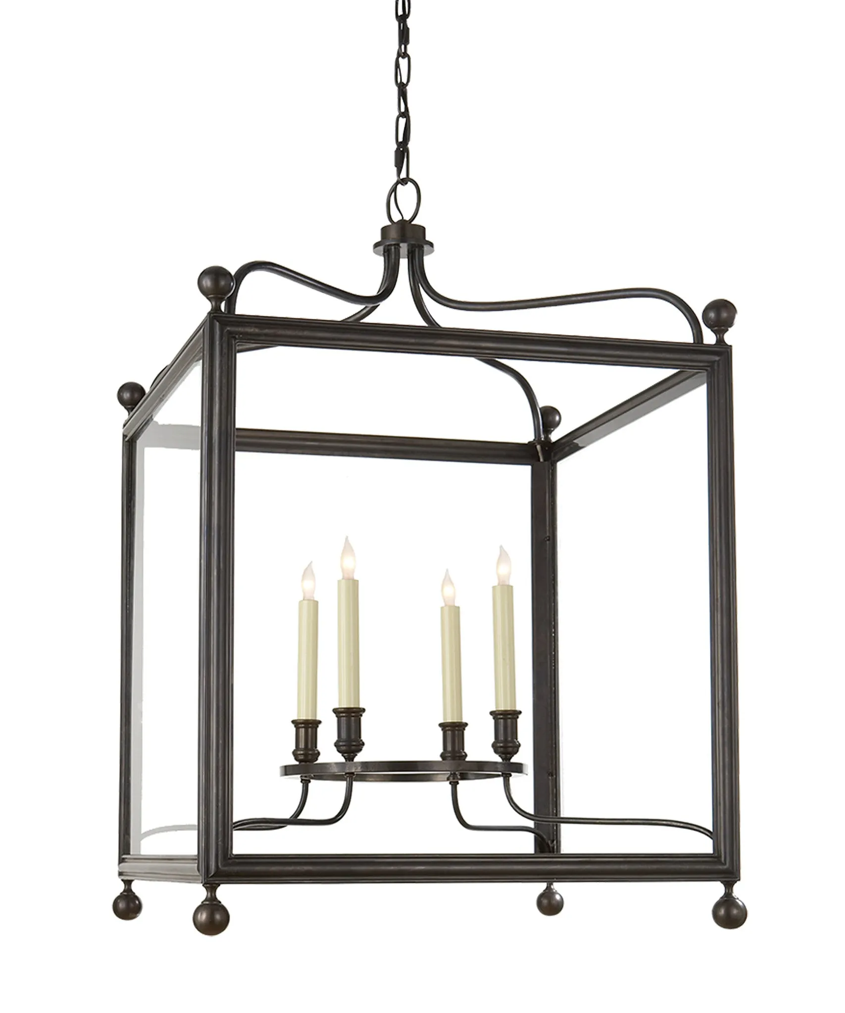 Large Greggory Hanging Lantern, Bronze